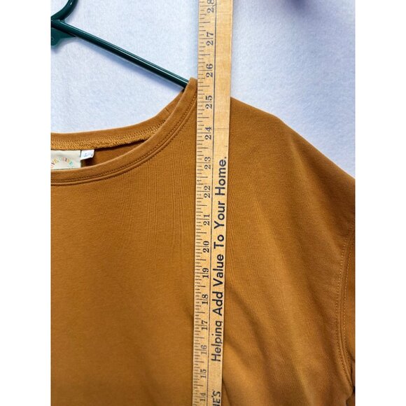 Love Olive Co Womens Mustard Brown Crew Neck Long Sleeve Sweatshirt Large - Picture 4 of 9